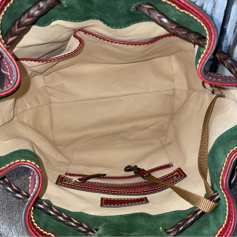 ❤️🤍💙Dooney & Bourke Hattie Drawstring Florentine Leather Shoulder Bag - Picture 15 of 16